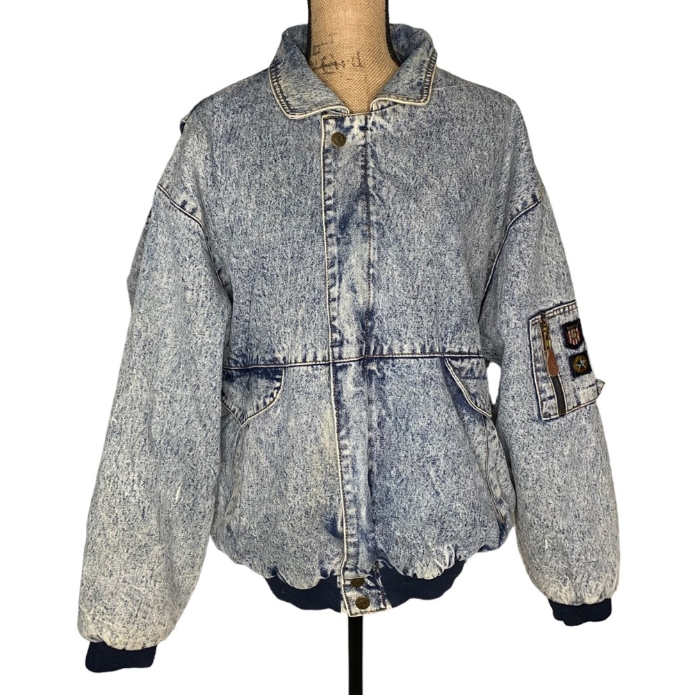 Vintage Stone Washed Denim Coat Size Large